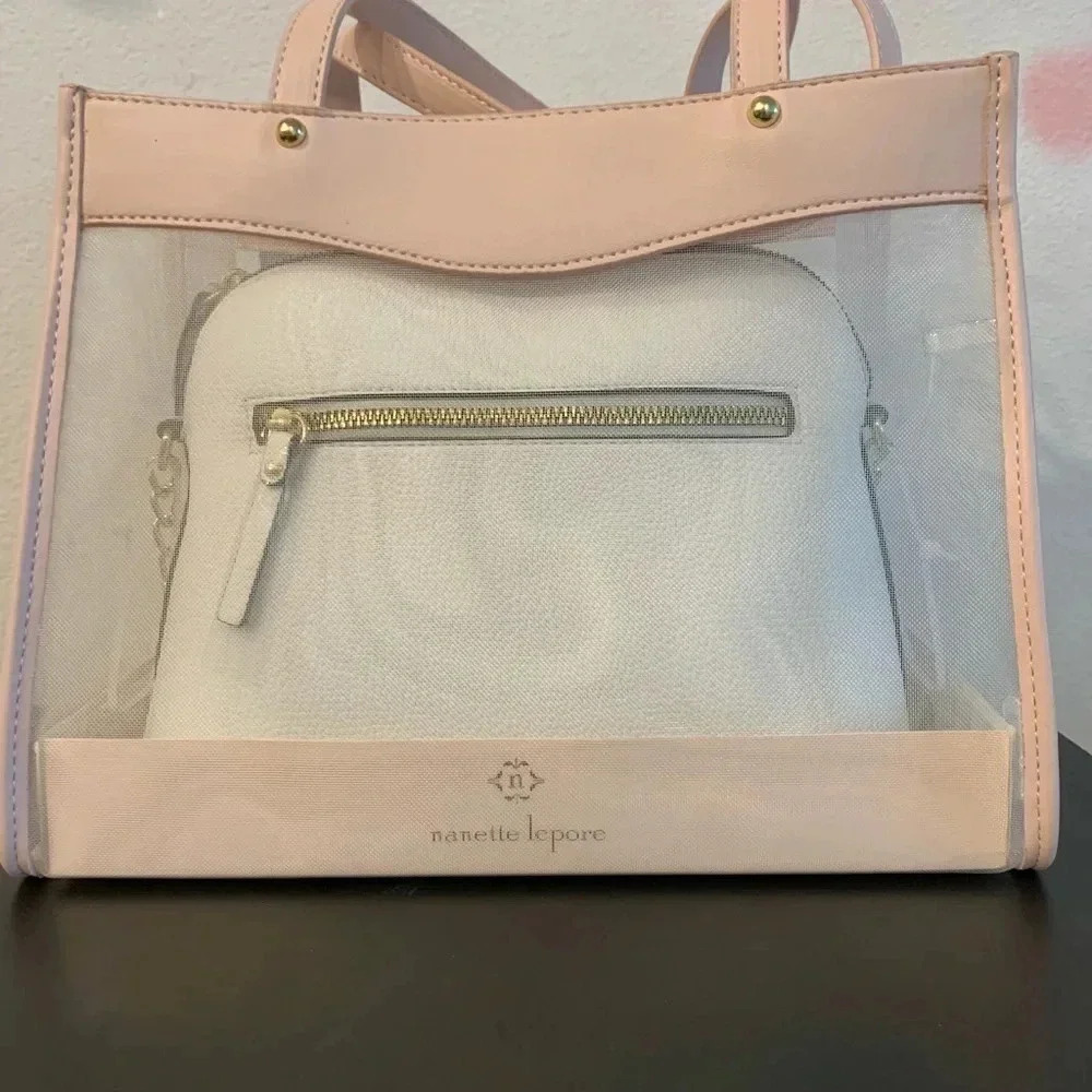NANETTE Lenore 3 piece set Crossbody+Baguette +Mash Tote White NWT - Picture 2 of 5